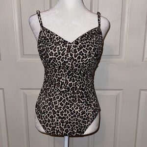 Aqua Green Animal Print One Piece Swimsuit